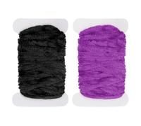 PATIKIL Chenille Fly Tying Total 10 M, 2 Pack Rayon Chenille Fly Tying Materials Line Fly Thread Supplies for Making Fishing Hook Jig Making Fly Patterns Fishing, Black/Purple