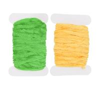 PATIKIL Chenille Fly Tying Total 10 M, 2 Pack Rayon Chenille Fly Tying Materials Line Fly Thread Supplies for Making Fishing Hook Jig Making Fly Patterns Fishing, Dark Yellow/Green