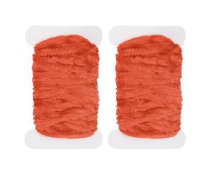 PATIKIL Chenille Fly Tying Total 10 M, 2 Pack Rayon Chenille Fly Tying Materials Line Fly Thread Supplies for Making Fishing Hook Jig Making Fly Patterns Fishing, Orange