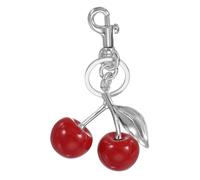 PATIKIL Cherry Keychain for Women Bag Purse Charm Cute Cherry Accessories with Key Ring and Clip for Handbag Keys Car Ring, Red-Silver