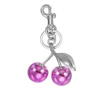PATIKIL Cherry Keychain for Women Bag Purse Charm Cute Cherry Accessories with Key Ring and Clip for Handbag Keys Car Ring, Purple Red-Silver