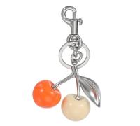 PATIKIL Cherry Keychain for Women Bag Purse Charm Cute Cherry Accessories with Key Ring and Clip for Handbag Keys Car Ring, Orange-Silver