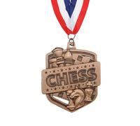 PATIKIL Chess Tournament Copper Award Medals with Red & White & Blue Ribbons, Winner Medals Gold Silver Bronze Prizes for Competitions Sports Party, Copper