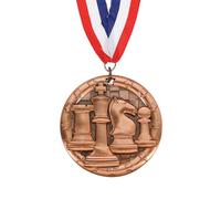 PATIKIL Chess Tournament Star Copper Award Medals with Red & White & Blue Ribbons, Winner Medals Gold Silver Bronze Prizes for Competitions Sports Party, Copper
