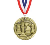 PATIKIL Chess Tournament Star Gold Award Medals with Red & White & Blue Ribbons, Winner Medals Gold Silver Bronze Prizes for Competitions Sports Party, Gold