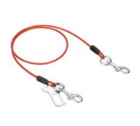 PATIKIL Chew Proof Dog Leash, 31 in Dog Seat Belt Harness with Double Clips Leash Extender Steel Braided Vehicle Tether, (Red, 1 Pcs), Intended for Pet Walking/Training