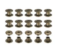 PATIKIL Chicago Screws, 60set M5 x 6mm Carbon Steel Phillips Head Screw Rivets Binding Screws Post Nail Rivet for Leather Belt Bag Backpack Craft Bookbinding, Bronze Tone
