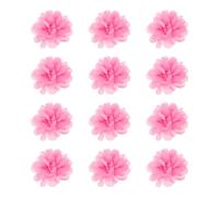 PATIKIL Chiffon Flowers, 12Pcs 2" Sewing Fabric Flower Appliques Embellishments for DIY Crafts Clothing Headbands Wedding Party Decoration, Dark Pink