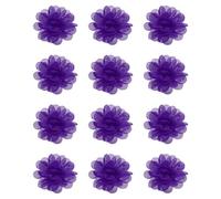 PATIKIL Chiffon Flowers, 12Pcs 2" Sewing Fabric Flower Appliques Embellishments for DIY Crafts Clothing Headbands Wedding Party Decoration, Dark Purple