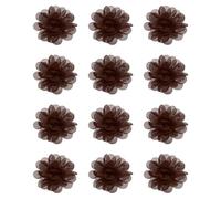 PATIKIL Chiffon Flowers, 12Pcs 2" Sewing Fabric Flower Appliques Embellishments for DIY Crafts Clothing Headbands Wedding Party Decoration, Coffee