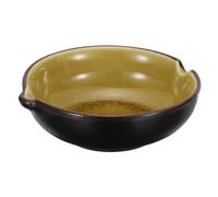 PATIKIL Chinese Calligraphy Ink Dish, Painting Brush Rest Dish Multifunctional Japanese Ceramics Ink Water Plate for Calligraphy, Painting, Art Supply, Yellow
