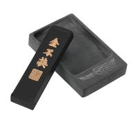 PATIKIL Chinese Calligraphy Inkstone with Ink Stick, Square Ink Stone Tray for Traditional Calligraphy Practice Painting Drawing, Black
