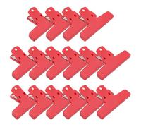 PATIKIL Chip Bag Clip, 16 Pcs Chip Clip Food Bag Clips Clamps Plastic Heavy Duty Seal Grips for Paper Sheets Food Kitchen Office Home, Red, 4 x 2.6 Inch