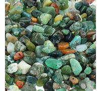 PATIKIL Chip Stone Natural Rock Beads Loose Gemstone Beads Drilled Strand for Jewelry Craft Making, 1set/400pcs, White/Green