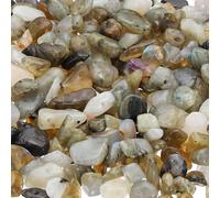 PATIKIL Chip Stone Natural Rock Beads Loose Gemstone Beads Drilled Strand for Jewelry Craft Making, 400pcs, White/Brown