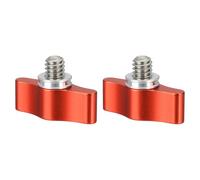 PATIKIL Clamping Screw Knob 1/4" x 0.75", 2Pcs Aluminum Alloy t Shaped Camera Thumb Screws for DSLR Flash Bracket Photography Light Stand Adapter Action Sports Camera Mounting System, Red