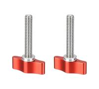 PATIKIL Clamping Screw Knob 1/4" x 1.89", 2Pcs Aluminum Alloy t Shaped Camera Thumb Screws for DSLR Flash Bracket Photography Light Stand Adapter Action Sports Camera Mounting System, Red