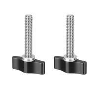 PATIKIL Clamping Screw Knob 1/4" x 1.91", 2Pcs Aluminum Alloy t Shaped Camera Thumb Screws for DSLR Flash Bracket Light Stand Adapter Action Sports Camera Mounting System, Black