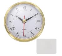 PATIKIL Classic Clock Movement, 3.1 Inch/80mm Quartz Movement Insert for Office Home Decor Replacement DIY, Gold (Roman Script,Carved Plastic)