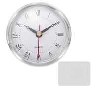 PATIKIL Classic Clock Movement, 3.1 Inch/80mm Quartz Movement Insert for Office Home Decor Replacement DIY, Silver (Roman Script,Carved Plastic)