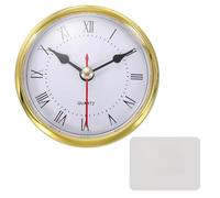 PATIKIL Classic Clock Movement, 3.1 Inch/80mm Quartz Movement Insert for Office Home Decor Replacement DIY, Gold (Roman Script,Peach Blossom)