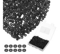 PATIKIL Clay Beads, 1000 Pcs Black Heishi Beads 6mm Flat Polymer Clay Beads Friendship Bracelet DIY Kit for Jewelry Necklace Earring Making