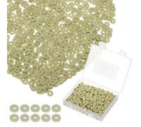 PATIKIL Clay Beads, 1000 Pcs Olive Green Heishi Beads 6mm Flat Polymer Clay Beads Friendship Bracelet DIY Kit for Jewelry Necklace Earring Making