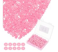 PATIKIL Clay Beads, 1000 Pcs Pale Pink Heishi Beads 6mm Flat Polymer Clay Beads Friendship Bracelet DIY Kit for Jewelry Necklace Earring Making