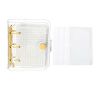 PATIKIL Clear 3 Ring Binder Cover, PVC Notebook Binder Mini Refillable Loose Leaf Folder Planner with 80 Sheets Paper, Yellow