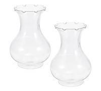 PATIKIL Clear Bulb Vases, 2 Pack Bulb Vase Small Vases Decorative Bud Flower Vase for Home Decor Living Room Table Decorations