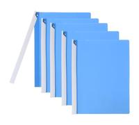 PATIKIL Clear Document Report Folder with Swing Clip Colourful Presentation Covers with Triangular Sliding Bar Punchless Side Open Close for Project File Test Paper Resume,Blue,5Pcs