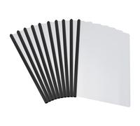 PATIKIL Clear Report Covers with Sliding Bar, 10 Pcs 15mm Slide-Grip Resume Cover 135 Sheets Capacity, A4 Presentation Folders for File, Resume, Black