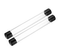 PATIKIL Clear Rigid Tube Round Plastic Tubing with Black Rubber Caps Polycarbonate Water Pipe, 305mm/ 12 Inch Length, 29mmx32mm/1.14"x1.26", 2 Set