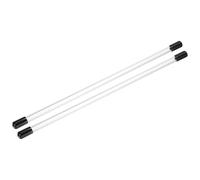 PATIKIL Clear Rigid Tube Round Plastic Tubing with Black Rubber Caps Polycarbonate Water Pipe, 305mm/ 12 Inch Length, 6mmx10mm/0.24"x0.39", 2 Set