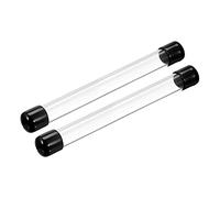 PATIKIL Clear Rigid Tube Round Plastic Tubing with Black Rubber Caps Polycarbonate Water Pipe, 305mm/ 12 Inch Length, 17mmx20mm/0.67" x0.8, 2 Set