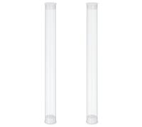 PATIKIL Clear Rigid Tube Round Plastic Tubing with End Caps Polycarbonate Water Pipe, 150mm/6 Inch Length, 12mm x 13mm/0.47" x 0.51", 2 Set