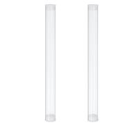 PATIKIL Clear Rigid Tube Round Plastic Tubing with End Caps Polycarbonate Water Pipe, 180mm/7 Inch Length, 15mm x 16mm/0.59" x 0.63", 2 Set