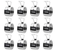 PATIKIL Clicker Counter, 12 Pack Metal Tally Counter Clicker 4 Digit Number Hand Counter Clicker Handheld Small Cheap with Finger Ring for Workout Sale Golf Classroom Sport, Silver