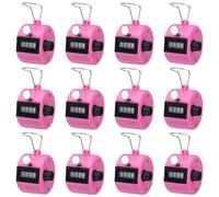 PATIKIL Clicker Counter, 12 Pack Tally Counter Clicker 4 Digit Number Hand Counter Clicker Handheld Small Cheap with Finger Ring for Workout Sale Golf Classroom Sport, Pink