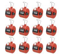 PATIKIL Clicker Counter, 12 Pcs 4 Digit Mechanical Handheld Tally Click Pitch Counter for Coaching Knitting, Golf, Lap, Fishing, Red
