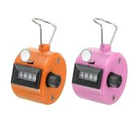 PATIKIL Clicker Counter, 2 Pcs 4 Digit Mechanical Handheld Tally Click Pitch Counter for Coaching Knitting, Golf, Lap, Fishing, Orange-Pink