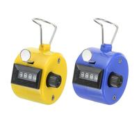 PATIKIL Clicker Counter, 2 Pcs 4 Digit Mechanical Handheld Tally Click Pitch Counter for Coaching Knitting, Golf, Lap, Fishing, Yellow-Blue