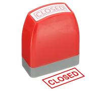 PATIKIL Closed Notice Stamp Self Inking, Red Ink Office Pre Inked Message Stamp for Business, Red