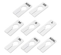 PATIKIL Clothes Dividers for Hanging Clothes, 40 Pack 8 Sizes Rectangle Pre-written Clothing Rack Dividers Size Mark Label Sorting Separator for Closet, White