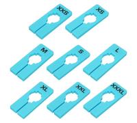 PATIKIL Clothes Dividers for Hanging Clothes, 40 Pack 8 Sizes Rectangle Pre-written Clothing Rack Dividers Size Mark Label Sorting Separator for Closet, Sky Blue