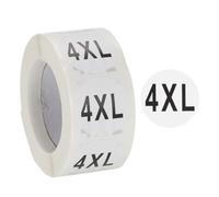 PATIKIL Clothing Size Stickers 1 Inch Round Coded Self-Adhesive Label 4XL Size T-Shirt Labels 500 Pieces Per Roll for Shirt Skirt Clothes Retail, Black