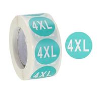 PATIKIL Clothing Size Stickers 1 Inch Round Coded Self-Adhesive Label 4XL Size T-Shirt Labels 500 Pieces Per Roll for Shirt Skirt Clothes Retail, Grass Green