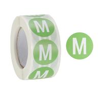 PATIKIL Clothing Size Stickers 1 Inch Round Coded Self-Adhesive Label m Size T-Shirt Labels 500 Pieces Per Roll for Shirt Skirt Clothes Retail, Light Green