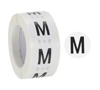 PATIKIL Clothing Size Stickers 1 Inch Round Coded Self-Adhesive Label m Size T-Shirt Labels 500 Pieces Per Roll for Shirt Skirt Clothes Retail, Black