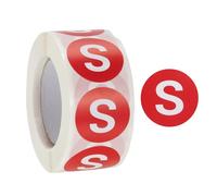 PATIKIL Clothing Size Stickers 1 Inch Round Coded Self-Adhesive Label S Size T-Shirt Labels 500 Pieces Per Roll for Shirt Skirt Clothes Retail, Light Red